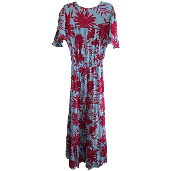 NWT Abel The Label Morning Star Hawaiian Floral Dress High Low Flutter Medium - Picture 7 of 9